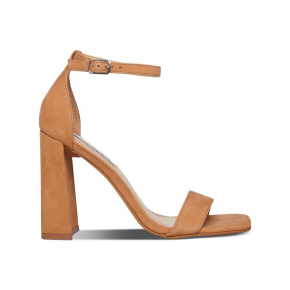 STEVE MADDEN Womens Beige Tiaa Square Toe Block Heel Leather Heeled Sandal 10 M - Picture 3 of 4